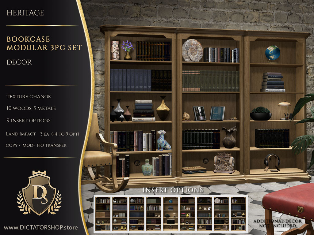 Heritage - Bookcase Modular 3pc Set