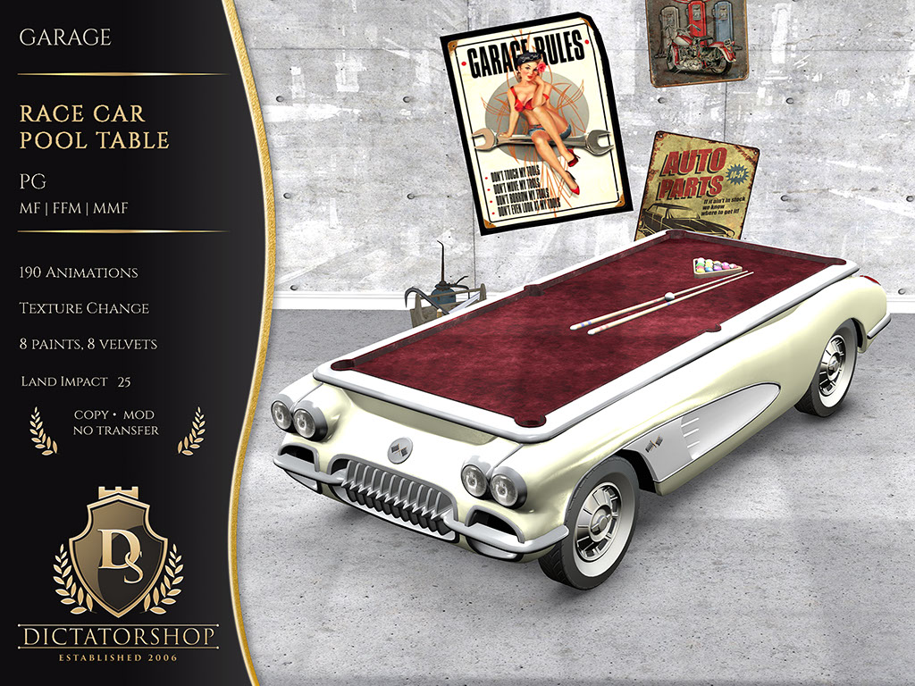 Garage - Race Car Pool Table