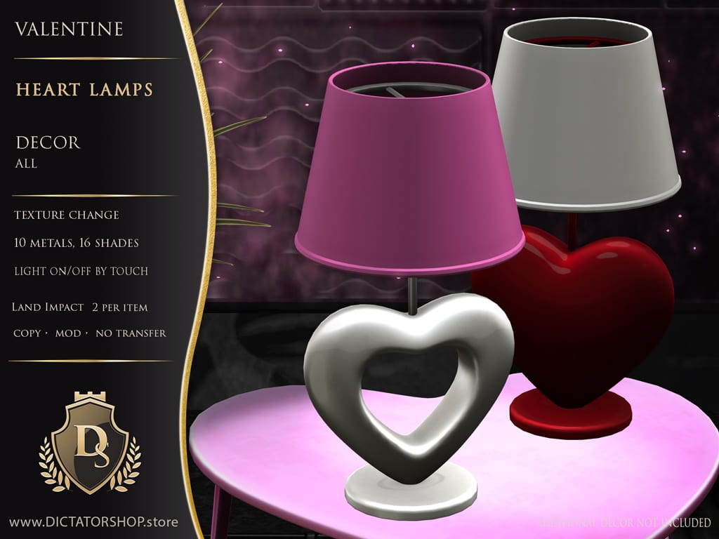 Valentine - Heart Lamp 2 Pc. Set